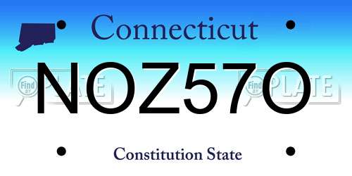 NOZ57O Connecticut License Plate