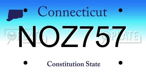 NOZ757 Connecticut License Plate