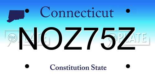 NOZ75Z Connecticut License Plate