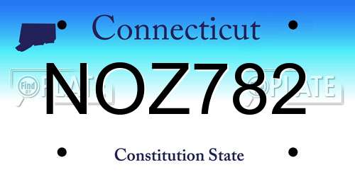 NOZ782 Connecticut License Plate
