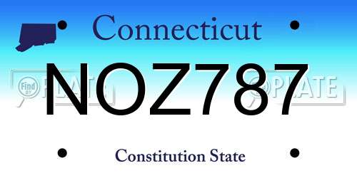 NOZ787 Connecticut License Plate