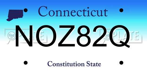NOZ82Q Connecticut License Plate