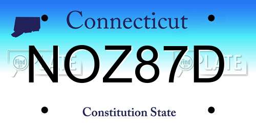 NOZ87D Connecticut License Plate