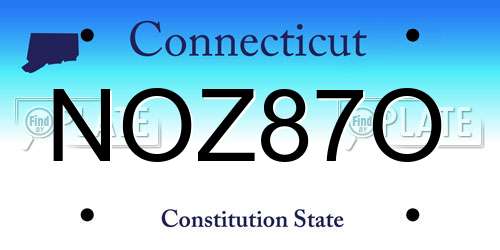 NOZ87O Connecticut License Plate