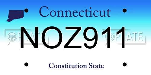 NOZ911 Connecticut License Plate