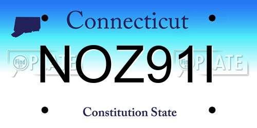 NOZ91I Connecticut License Plate