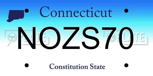 NOZS70 Connecticut License Plate