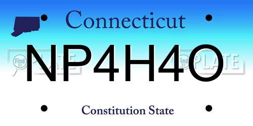 NP4H4O Connecticut License Plate