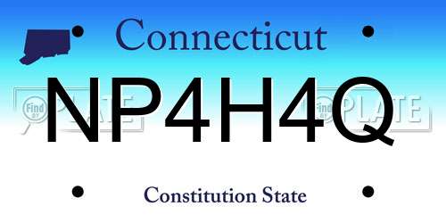 NP4H4Q Connecticut License Plate