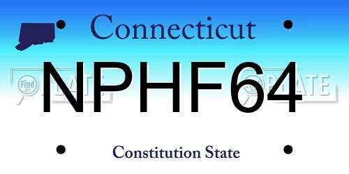 NPHF64 Connecticut License Plate