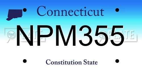 NPM355 Connecticut License Plate