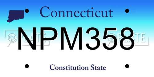 NPM358 Connecticut License Plate
