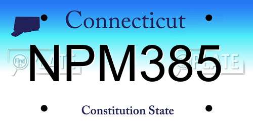 NPM385 Connecticut License Plate