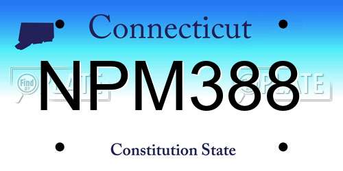 NPM388 Connecticut License Plate