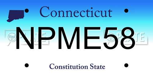 NPME58 Connecticut License Plate