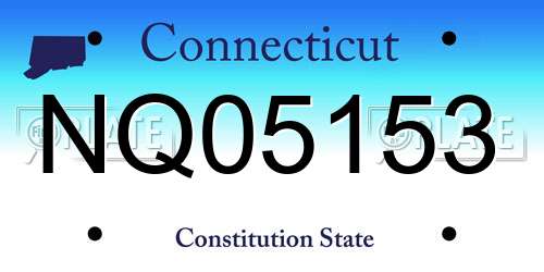 NQ05153 Connecticut License Plate