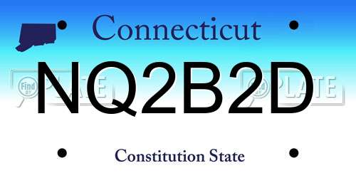 NQ2B2D Connecticut License Plate