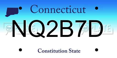 NQ2B7D Connecticut License Plate