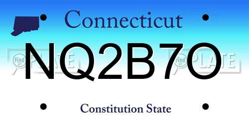NQ2B7O Connecticut License Plate
