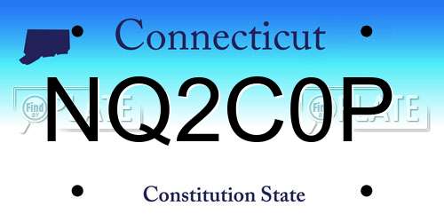 NQ2C0P Connecticut License Plate