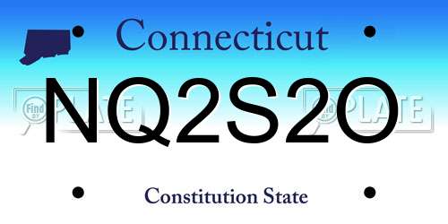 NQ2S2O Connecticut License Plate
