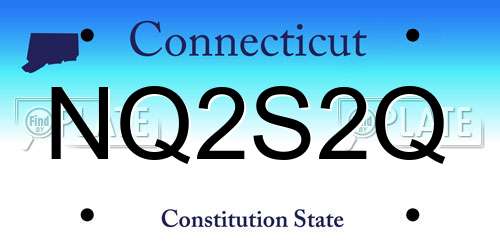 NQ2S2Q Connecticut License Plate