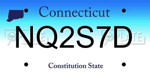 NQ2S7D Connecticut License Plate