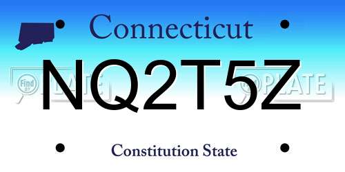 NQ2T5Z Connecticut License Plate