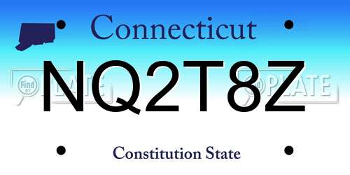 NQ2T8Z Connecticut License Plate