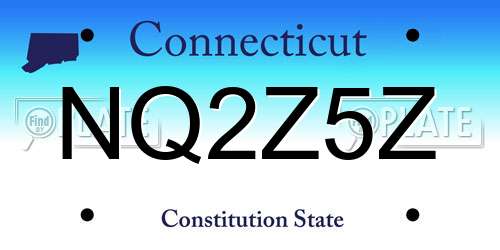 NQ2Z5Z Connecticut License Plate