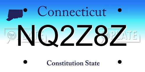 NQ2Z8Z Connecticut License Plate