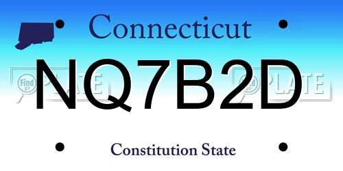 NQ7B2D Connecticut License Plate