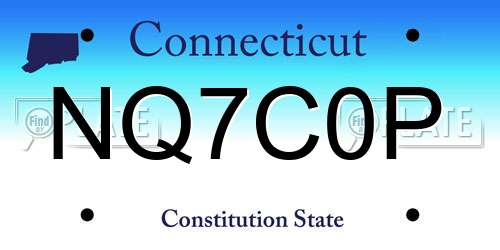 NQ7C0P Connecticut License Plate
