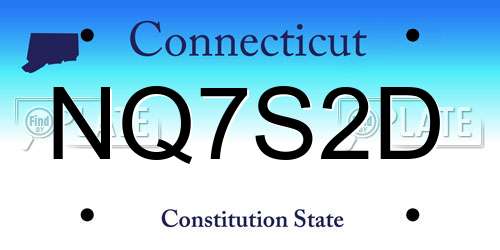 NQ7S2D Connecticut License Plate