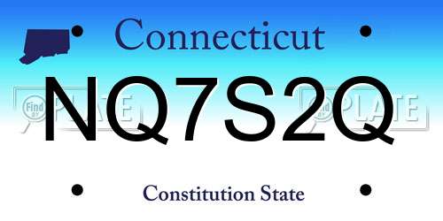 NQ7S2Q Connecticut License Plate
