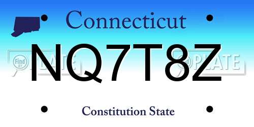 NQ7T8Z Connecticut License Plate
