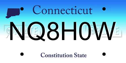 NQ8H0W Connecticut License Plate