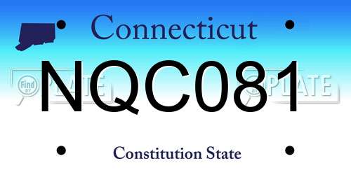 NQC081 Connecticut License Plate