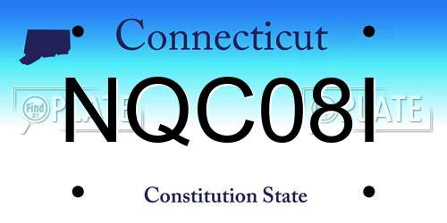 NQC08I Connecticut License Plate