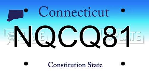 NQCQ81 Connecticut License Plate