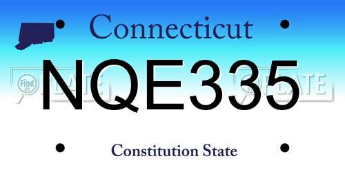 NQE335 Connecticut License Plate