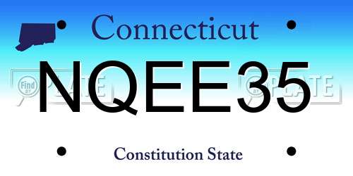 NQEE35 Connecticut License Plate