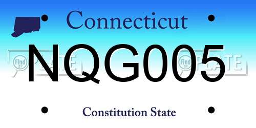 NQG005 Connecticut License Plate