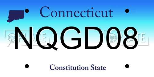 NQGD08 Connecticut License Plate