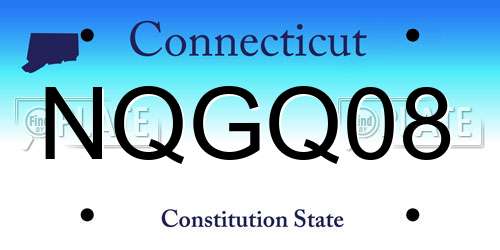 NQGQ08 Connecticut License Plate