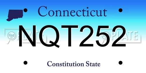 NQT252 Connecticut License Plate