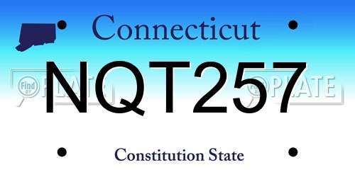 NQT257 Connecticut License Plate