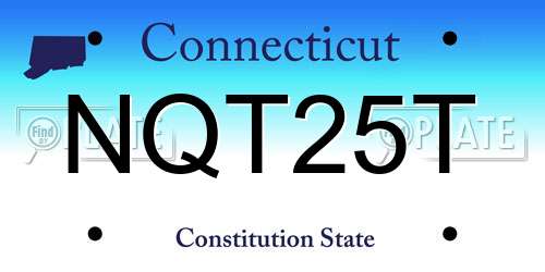 NQT25T Connecticut License Plate