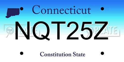NQT25Z Connecticut License Plate