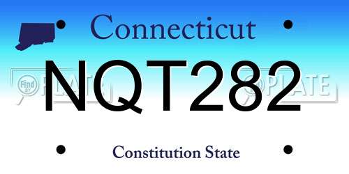 NQT282 Connecticut License Plate